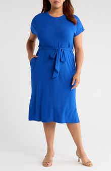 Universal Standard Divine Tie Belt Jersey T-Shirt Dress