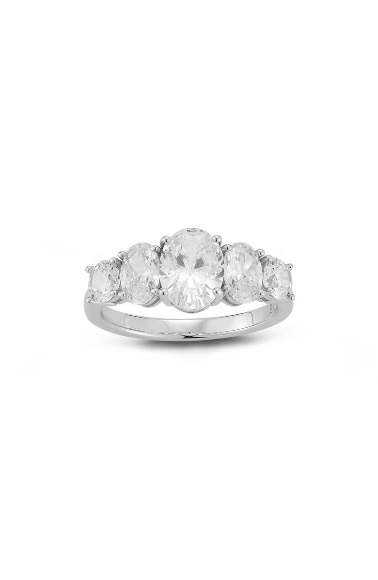 GLAZE JEWELRY Cubic Zirconia Cocktail Ring, Main, color, Silver