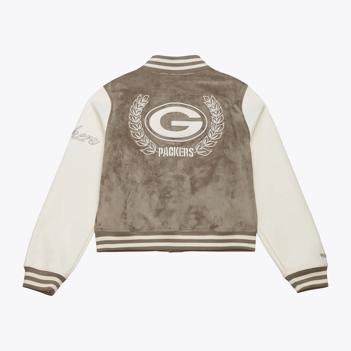 Women's Mitchell & Ness  Tan Green Bay Packers Full-Snap Varsity Jacket - image 2