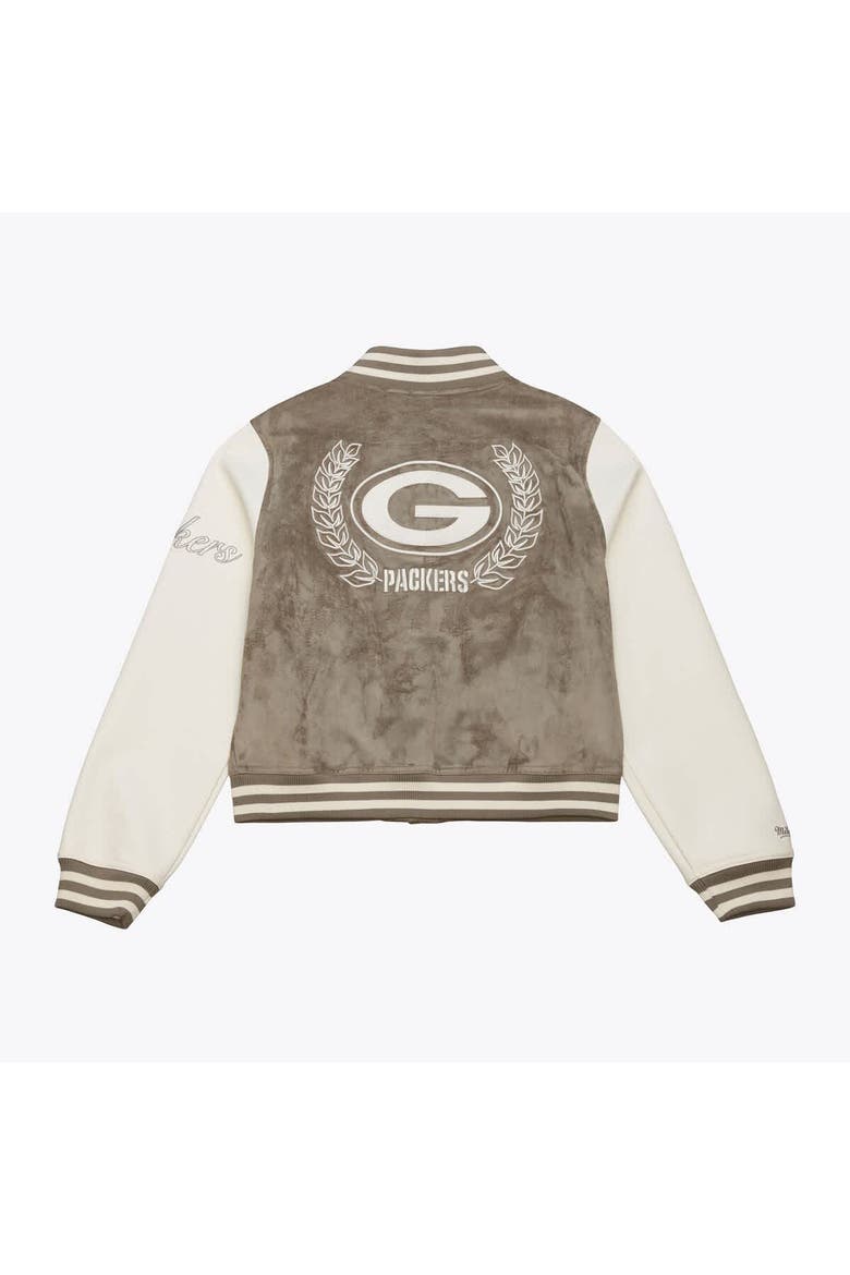 Women's Mitchell & Ness  Tan Green Bay Packers Full-Snap Varsity Jacket, Alternate, color, Tan