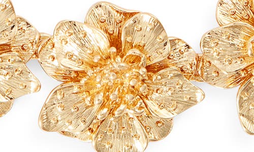 Kenneth Jay Lane Magnolia Flower Necklace In Gold