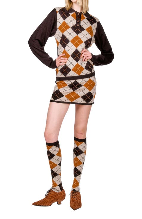 Argyle Knit Skirt