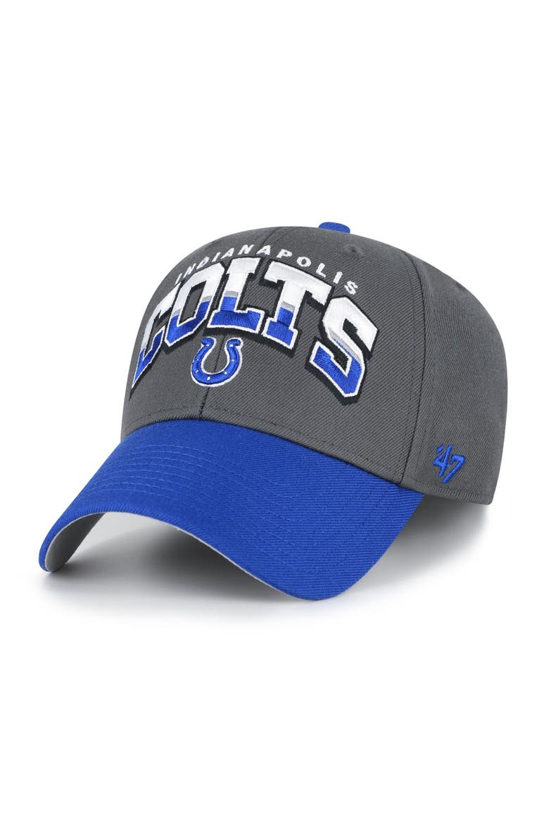 Men's '47 Charcoal Indianapolis Colts Split Block MVP Adjustable Hat, Main, color, Charcoal
