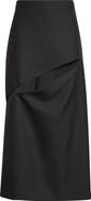 Jil Sander Diagonal Slash Wool & Mohair Midi Skirt