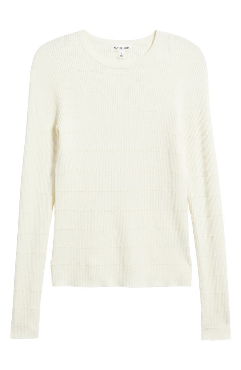 Nordstrom Wool Blend Skinny Sweater, Alternate, color, Ivory Tofu