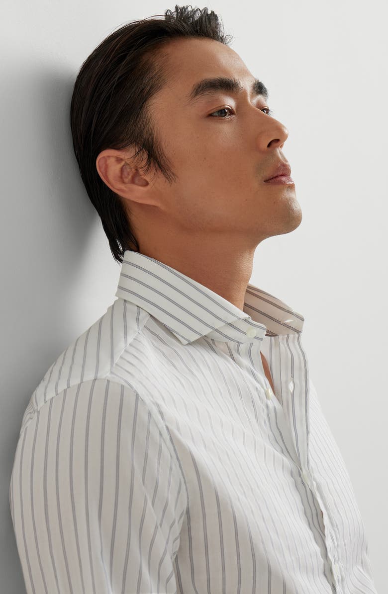 Brunello Cucinelli Striped shirt, Alternate, color, Navy Blue