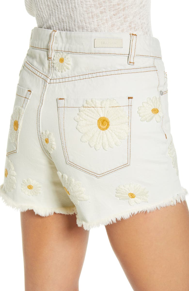 BLANKNYC Daisy Duke Embroidered Denim Shorts, Alternate, color, 