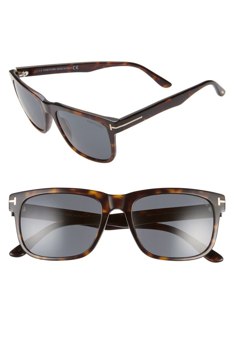 Stephenson 56mm Rectangle Sunglasses, Main, color, DARK HAVANA / SMOKE