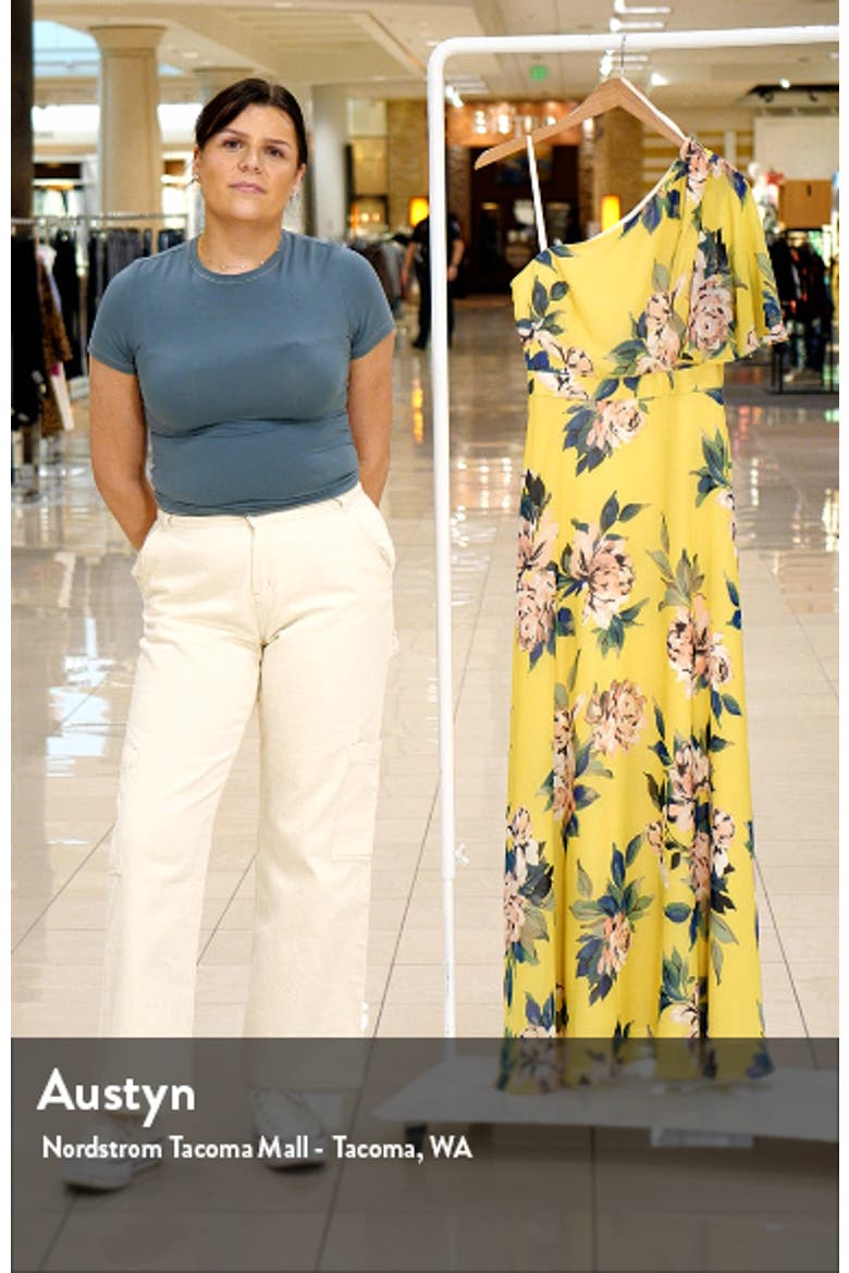 One-Shoulder Flutter Sleeve Maxi Dress video
