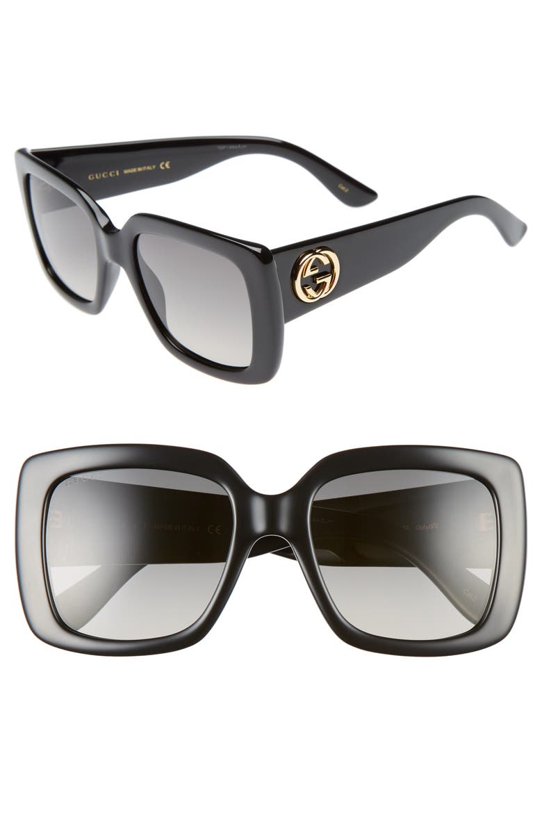 Gucci 53mm Square Sunglasses, Main, color, 