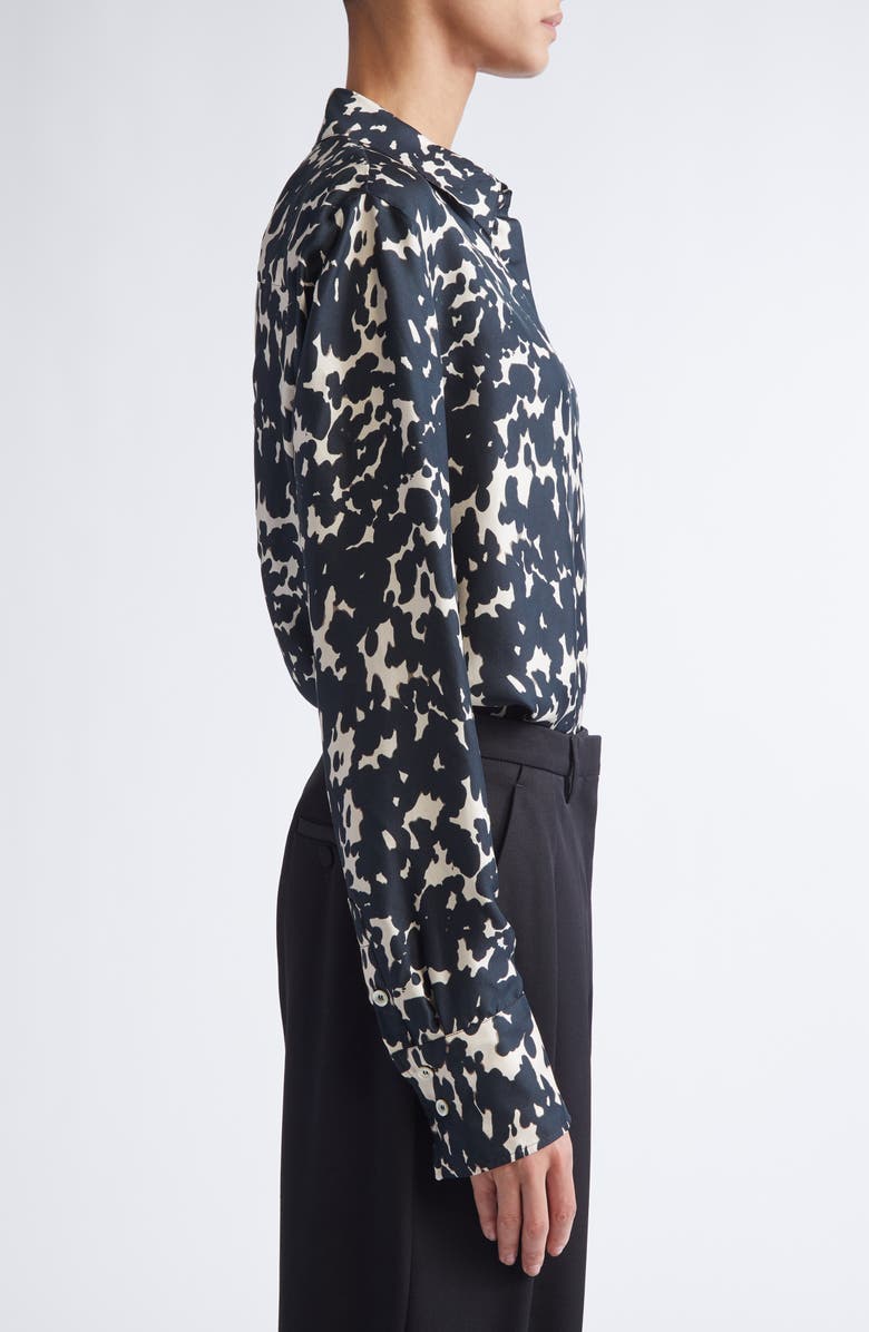 Altuzarra Chika Print Silk Shirt, Alternate, color, Tapioca Tortoise