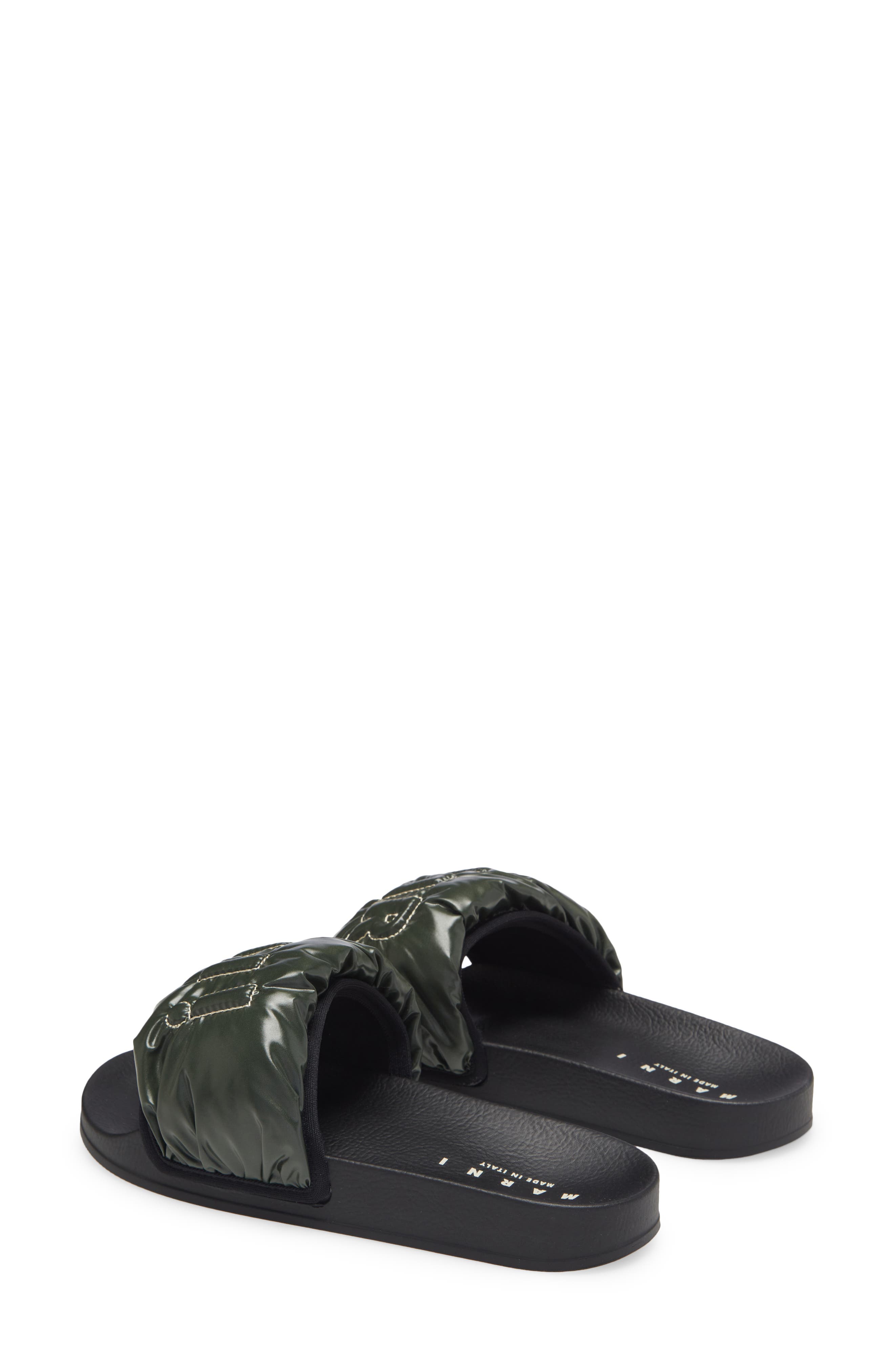 Marni Logo Puffy Pool Slide Sandal, Alternate, color, 