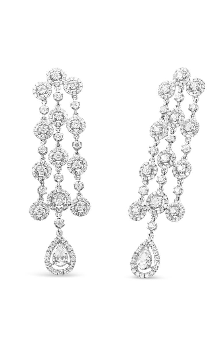 Haus of Brilliance 18K White Gold 4 3/4 Cttw Diamond Waterfall Dangle Earrings, Main, color, White