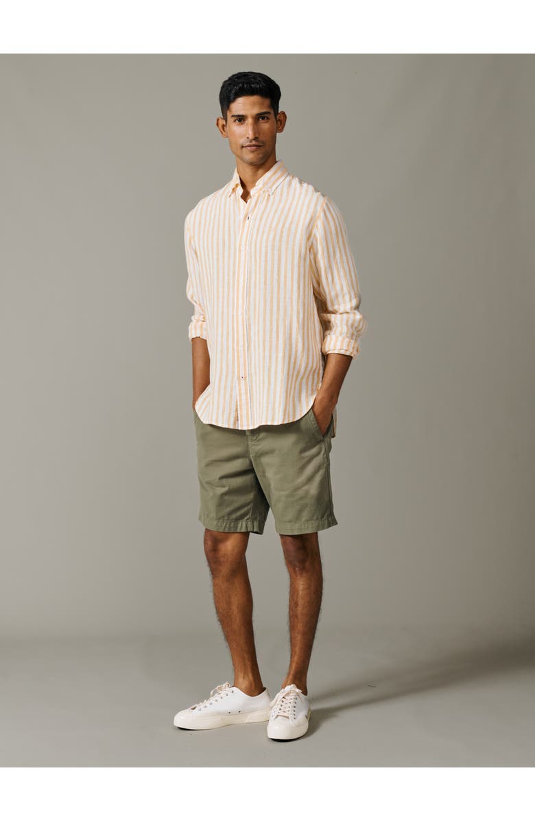 Aubin Worlaby Linen Long Sleeve Shirt, Alternate, color, Yellow Stripe