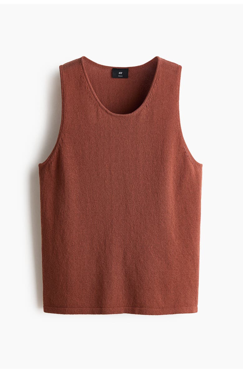 H&M Regular-fit knit tank top, Alternate, color, Dusty Red