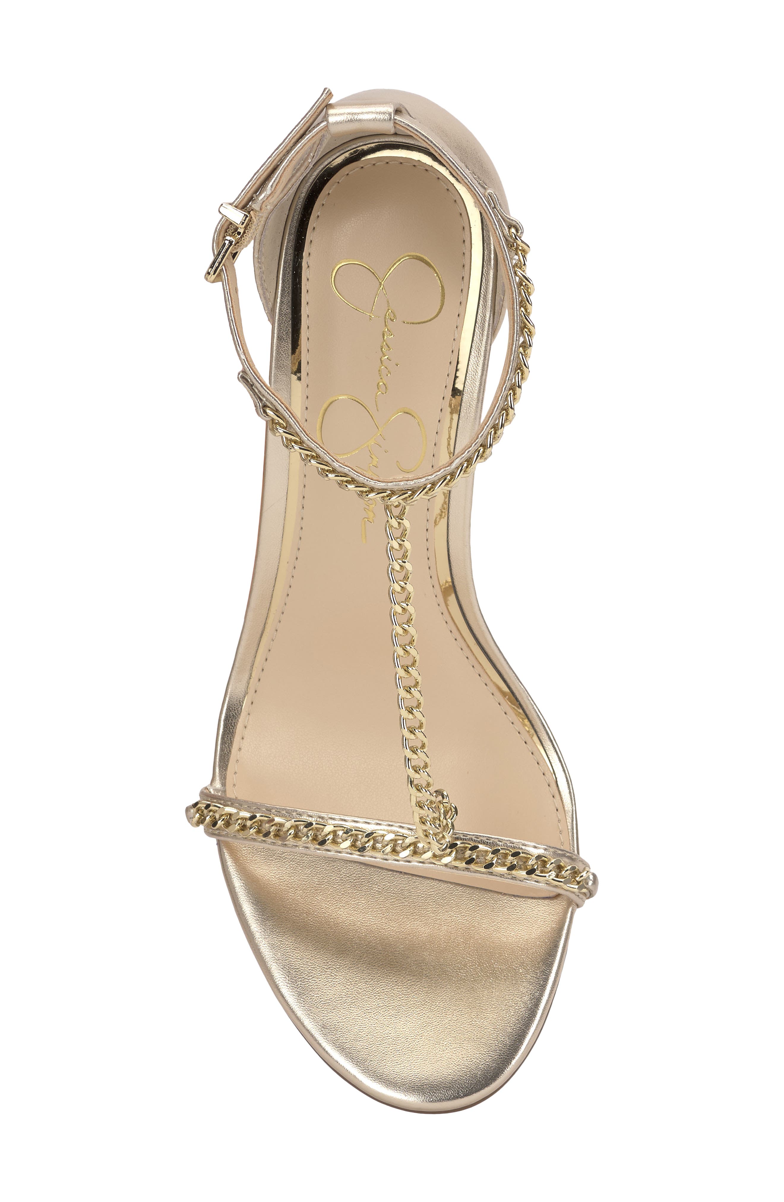 Jessica Simpson Qiven T-Strap Sandal, Alternate, color, Gold 03