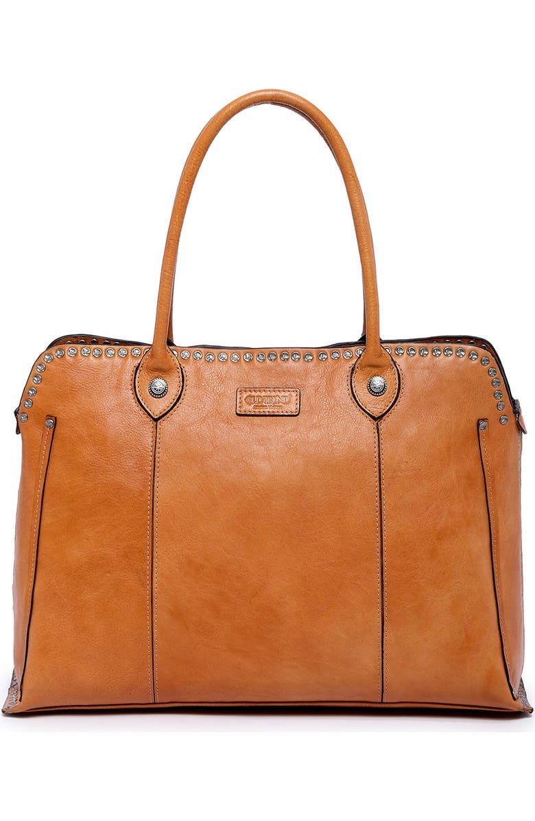 OLD TREND Soul Stud Leather Satchel Bag, Main, color, Chestnut