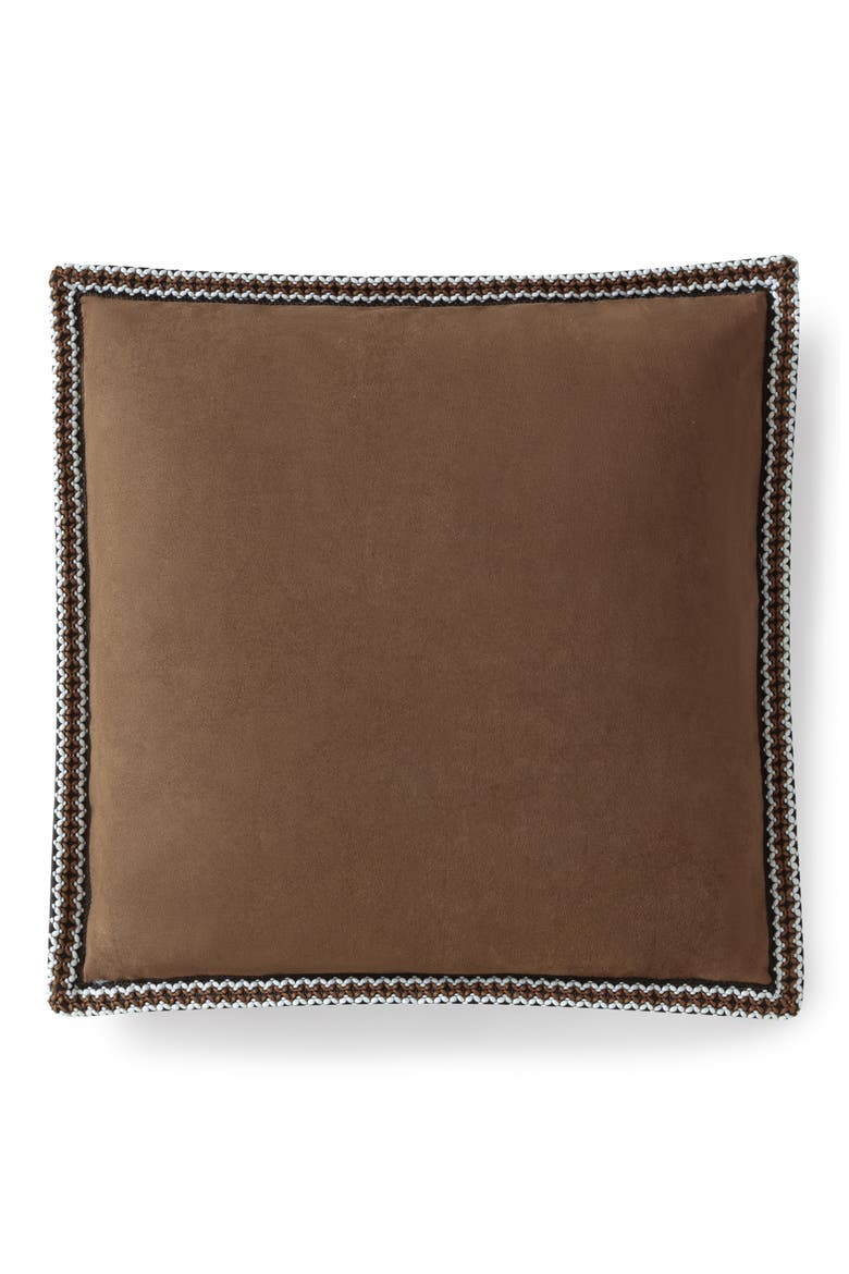 Kirkwood Braid Trim Accent Pillow, Main, color, CHESTNUT