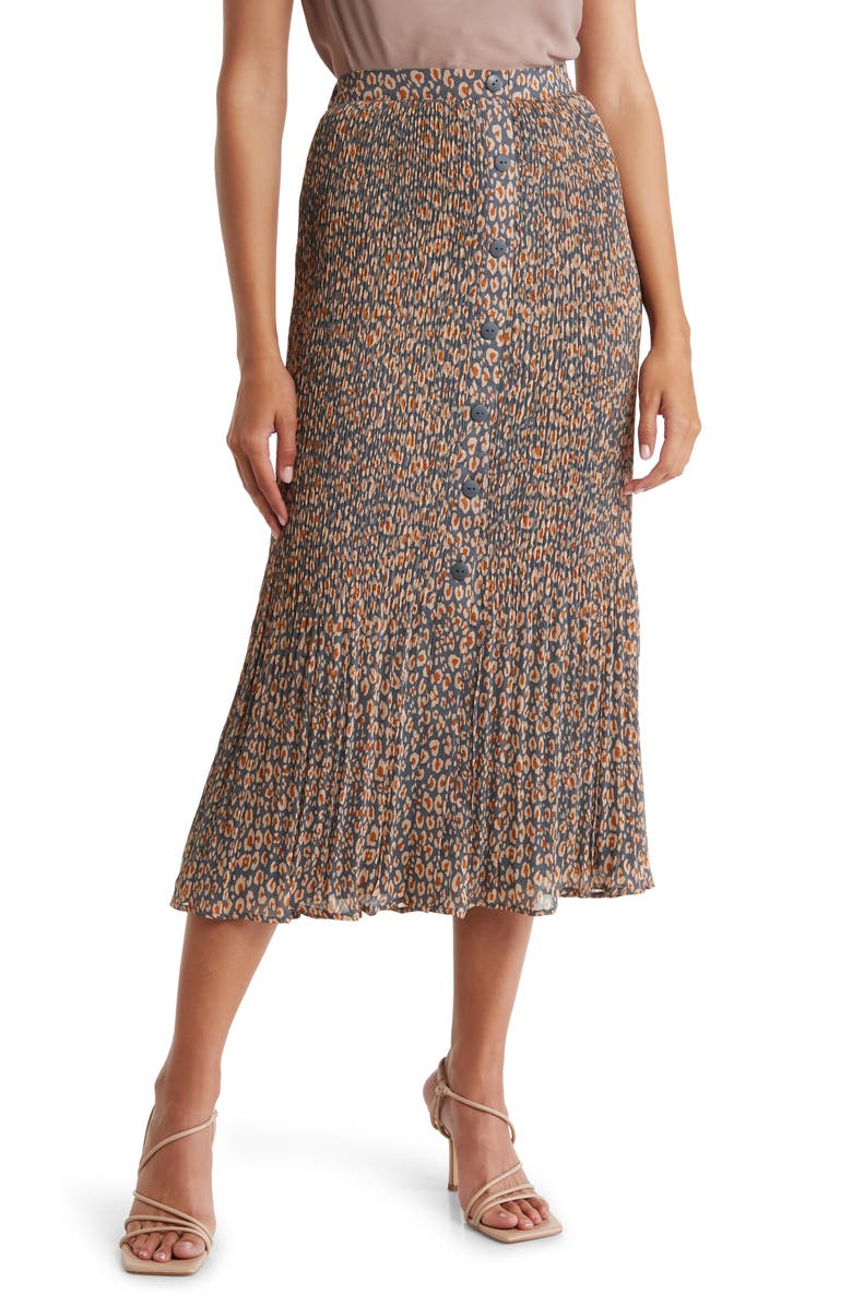 DR2 by Daniel Rainn Button Front Pleated Maxi Skirt, Main, color,