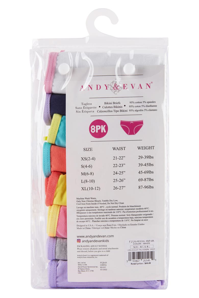 Kids' Bikini Briefs - Pack of 8, Alternate, color, WHA