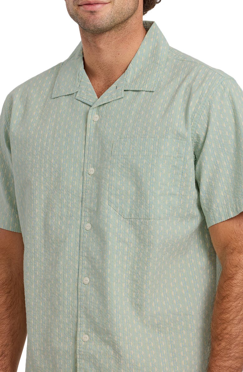 Quiksilver Horizons Short Sleeve Cotton Seersucker Button-Up Shirt, Alternate, color, Blue Haze