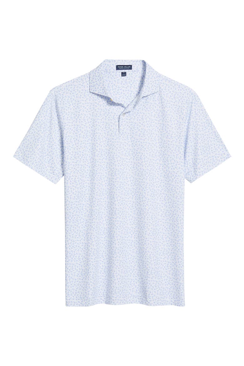 Olive Grove Martini Print Performance Jersey Polo, Alternate, color, WHITE