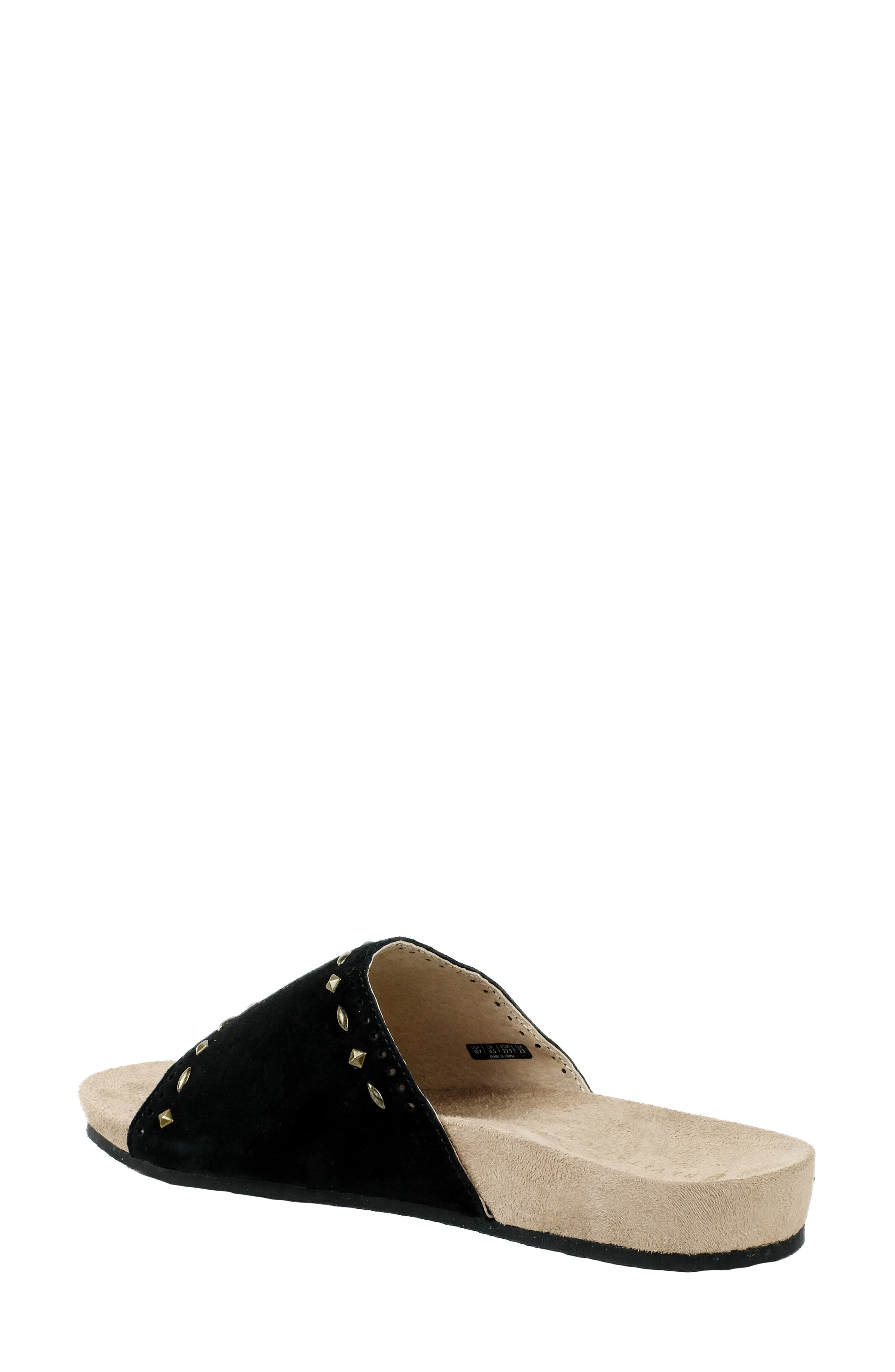 Sofia Stud Orthotic Slide Sandal, Alternate, color, BLACK