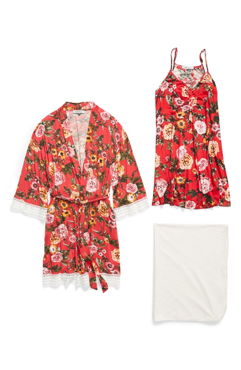 Angel Maternity Nursing/Maternity Nightgown, Robe & Baby Wrap, Alternate, color, 