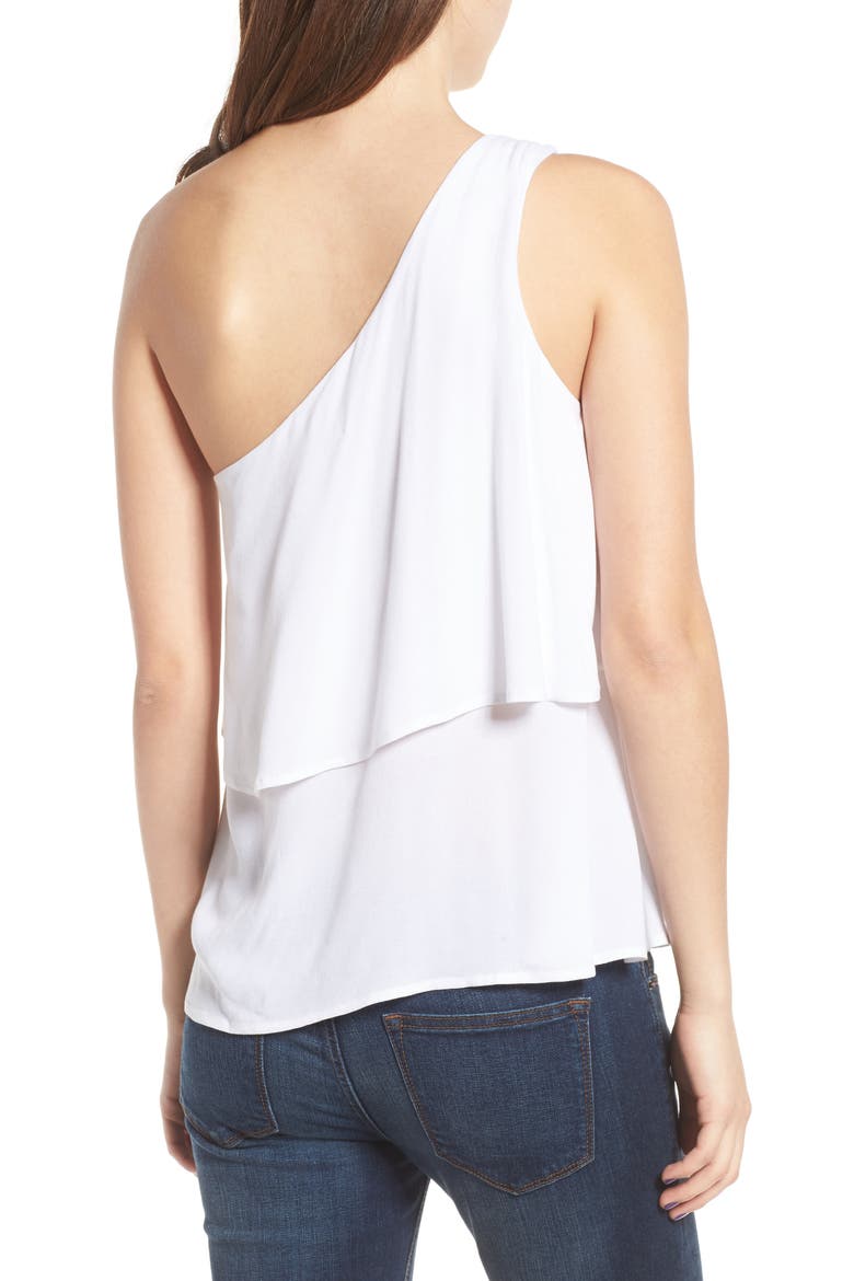 One-Shoulder Top, Alternate, color, WHITE