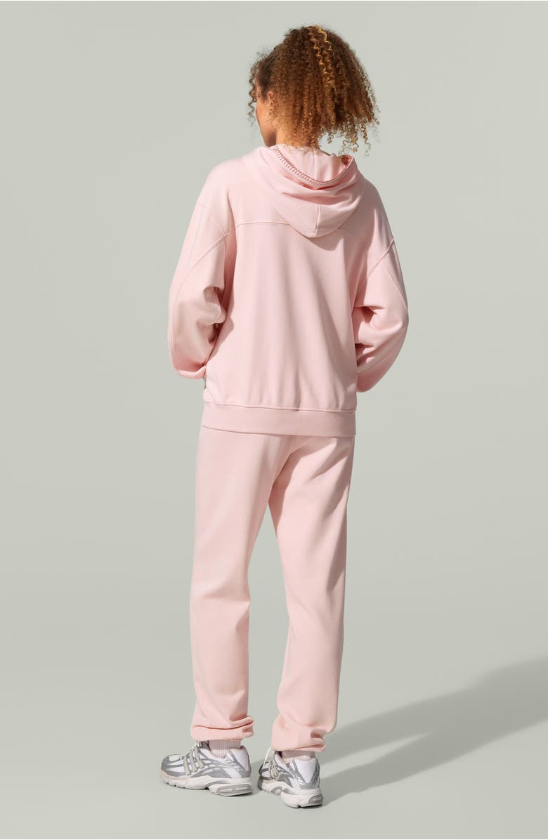 Lilysilk SILKERRY Oversized Seamflow Douceur Stand Collar with Half-Zip Hoodie, Alternate, color, Blush-Pink