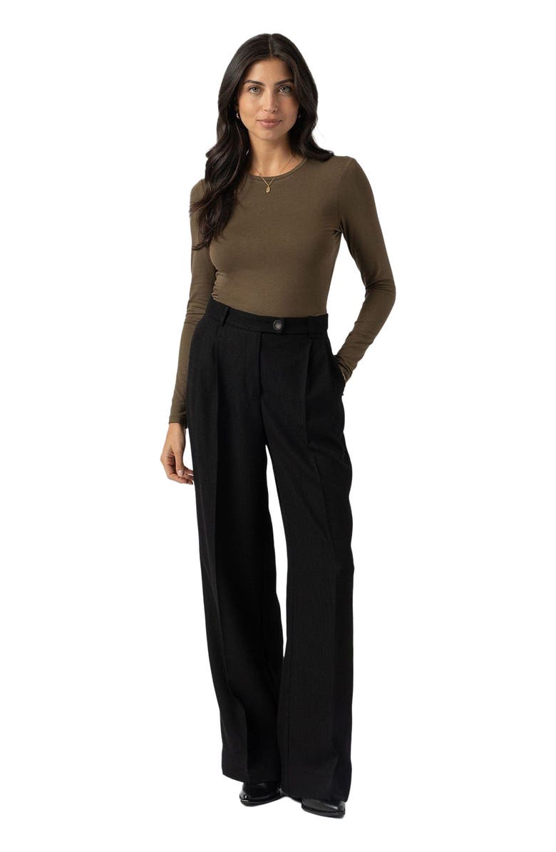 Saint + Sofia Emery Wide Leg Pant, Alternate, color, Black