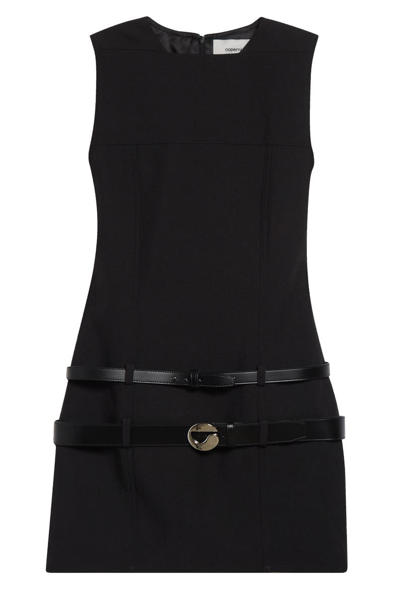 Multibelt Sleeveless Sheath Dress, Alternate, color, BLACK