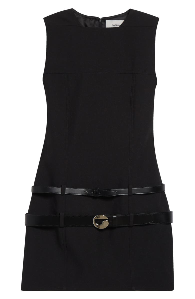 Coperni Multibelt Sleeveless Sheath Dress, Alternate, color, Black