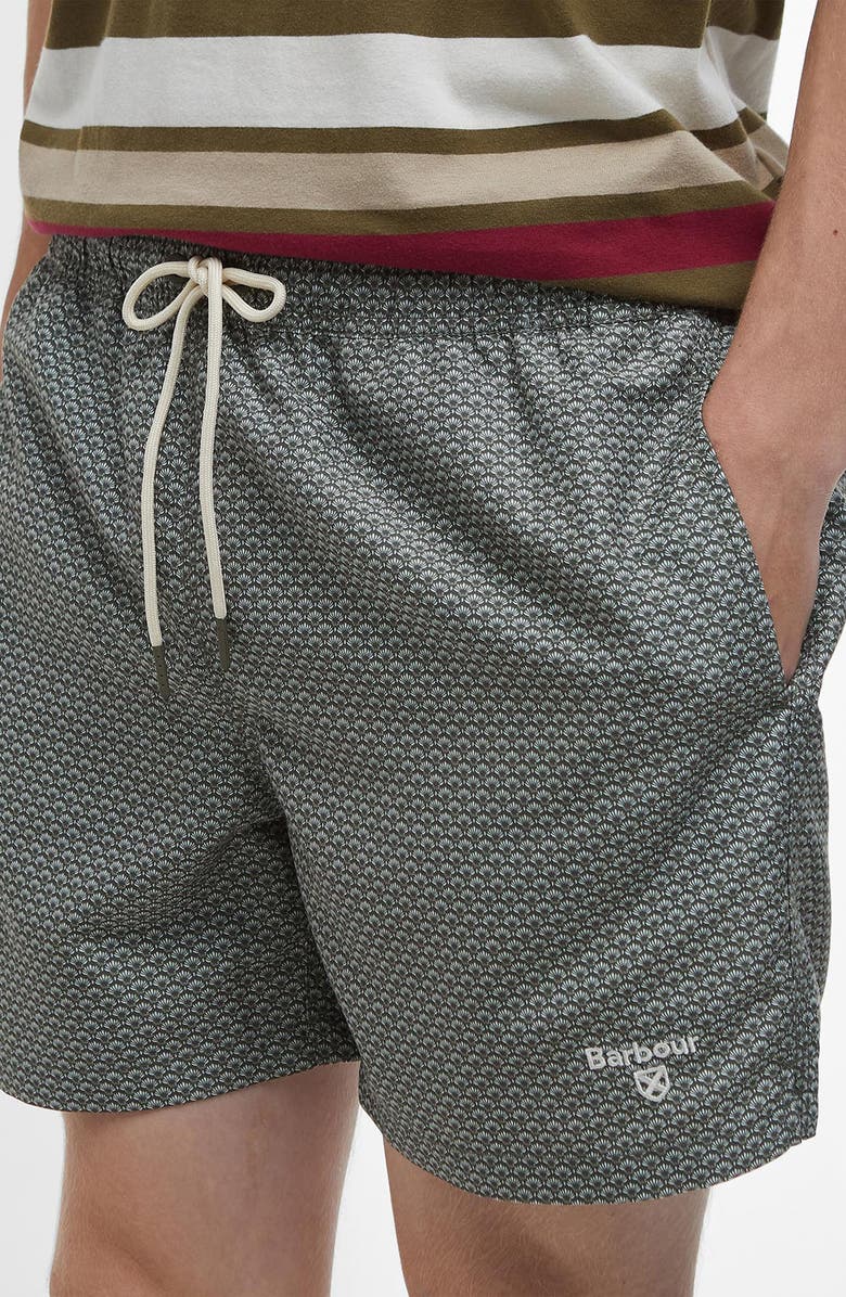 Barbour Shell Swim Trunks, Alternate, color, Olive Green