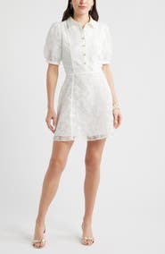 Chelsea28 Floral Embroidered Puff Sleeve Minidress