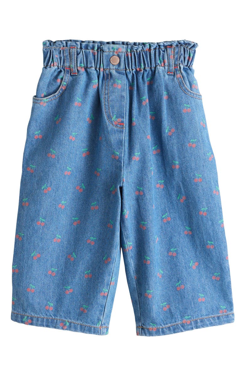 NEXT Kids' Cherry Turn Up Wide Leg Jeans, Main, color, Blue