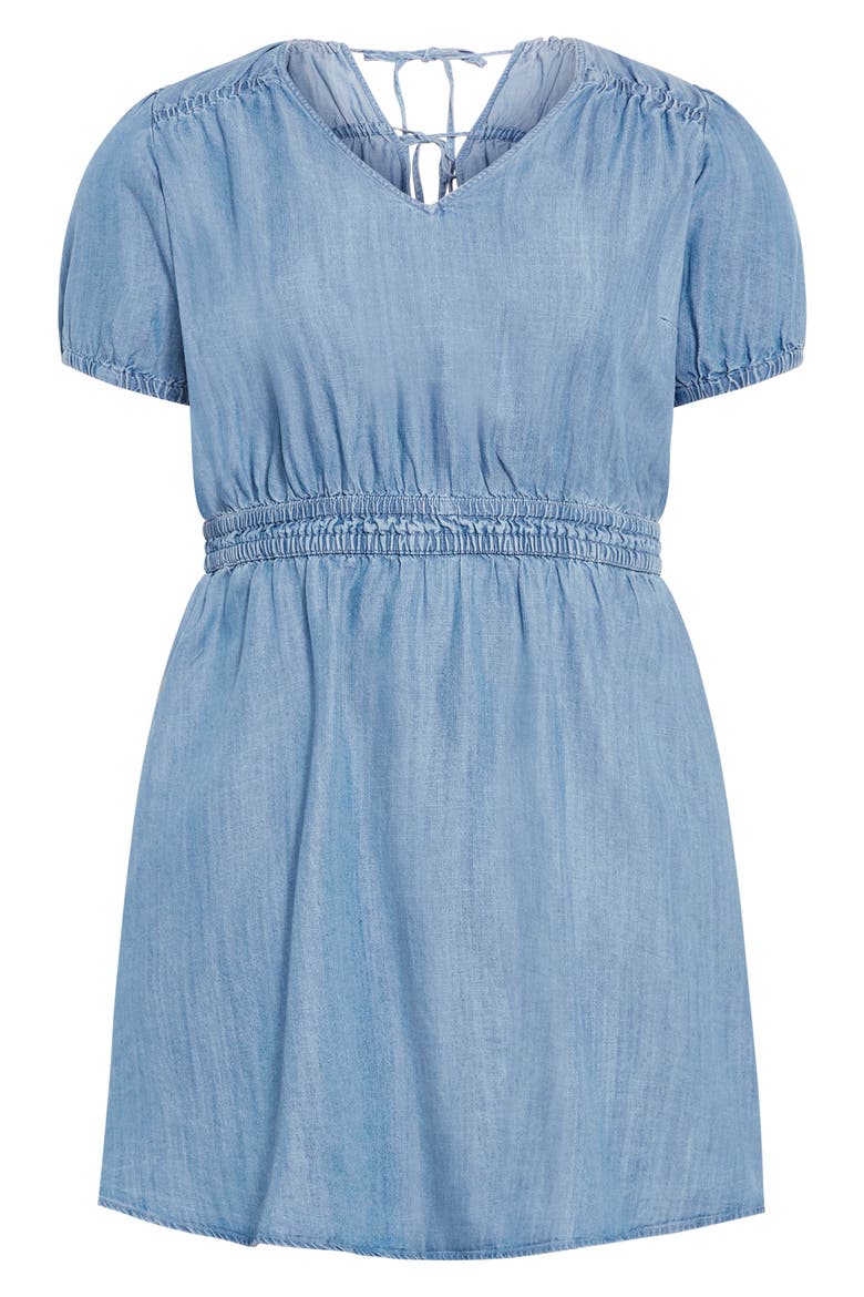 Emma Short Sleeve Minidress, Alternate, color, MID WASH