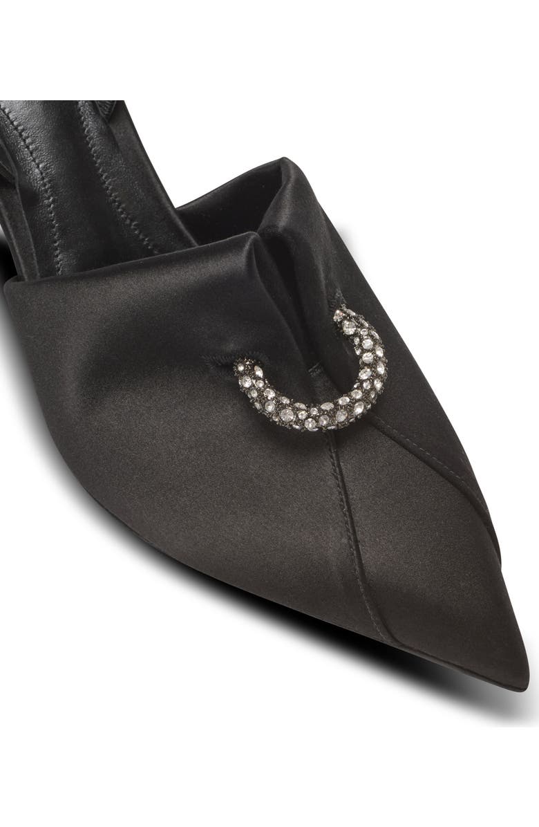 Balmain Satin slingbacks with piercing, Alternate, color, Black