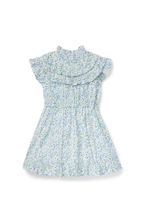 Janie And Jack Ditsy Floral Ruffle Dress In Green