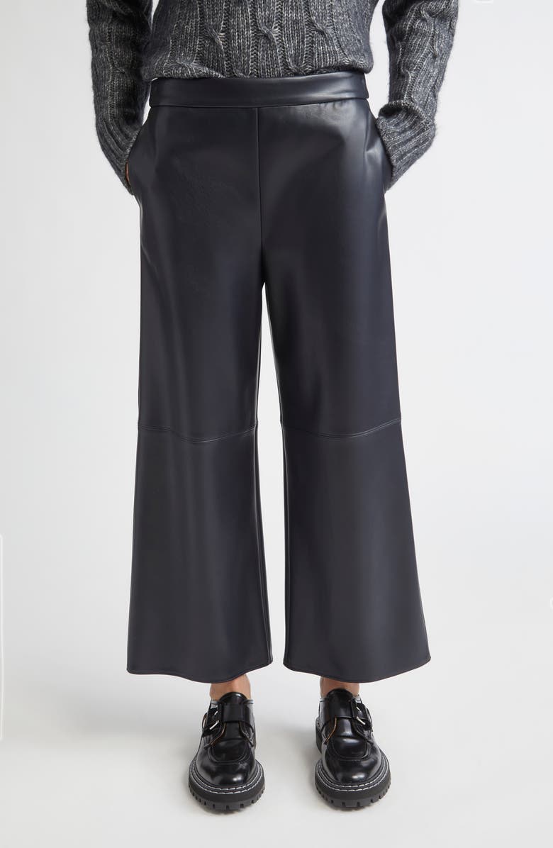 Max Mara Amati Faux Leather Crop Trousers, Main, color, Ultramarine