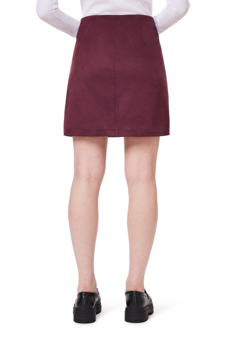 A-Line Faux Suede Miniskirt, Alternate, color, WINETASTING