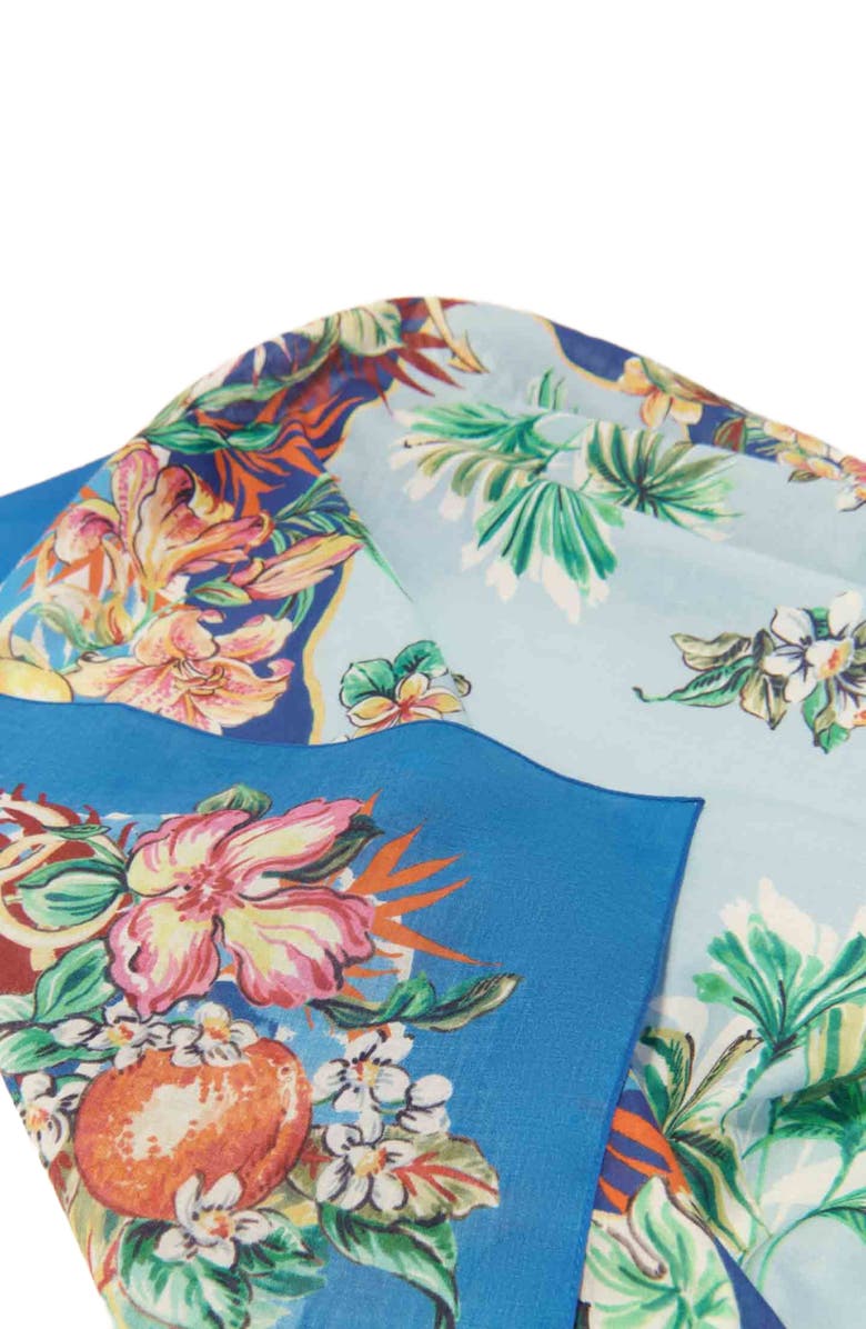 maje Cotton Printed Scarf, Alternate, color, Multicolor Floral Print