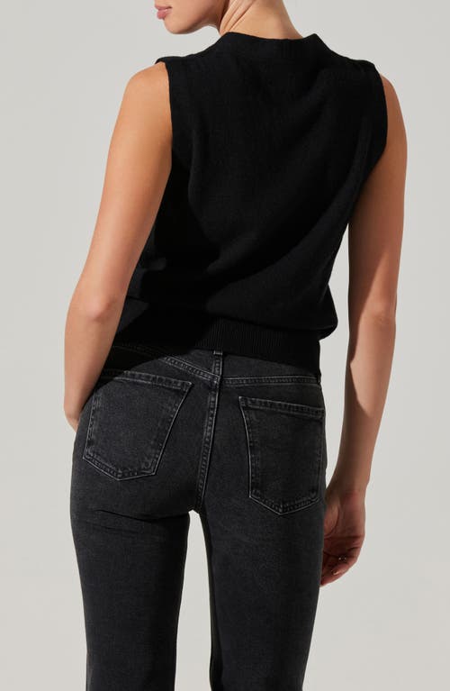 Astr The Label Eira Button-up Sweater Vest In Black
