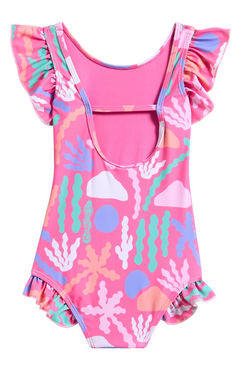 Boardies Kids' Palm Springs Ruffles One-Piece Swimsuit, Alternate, color, Pink