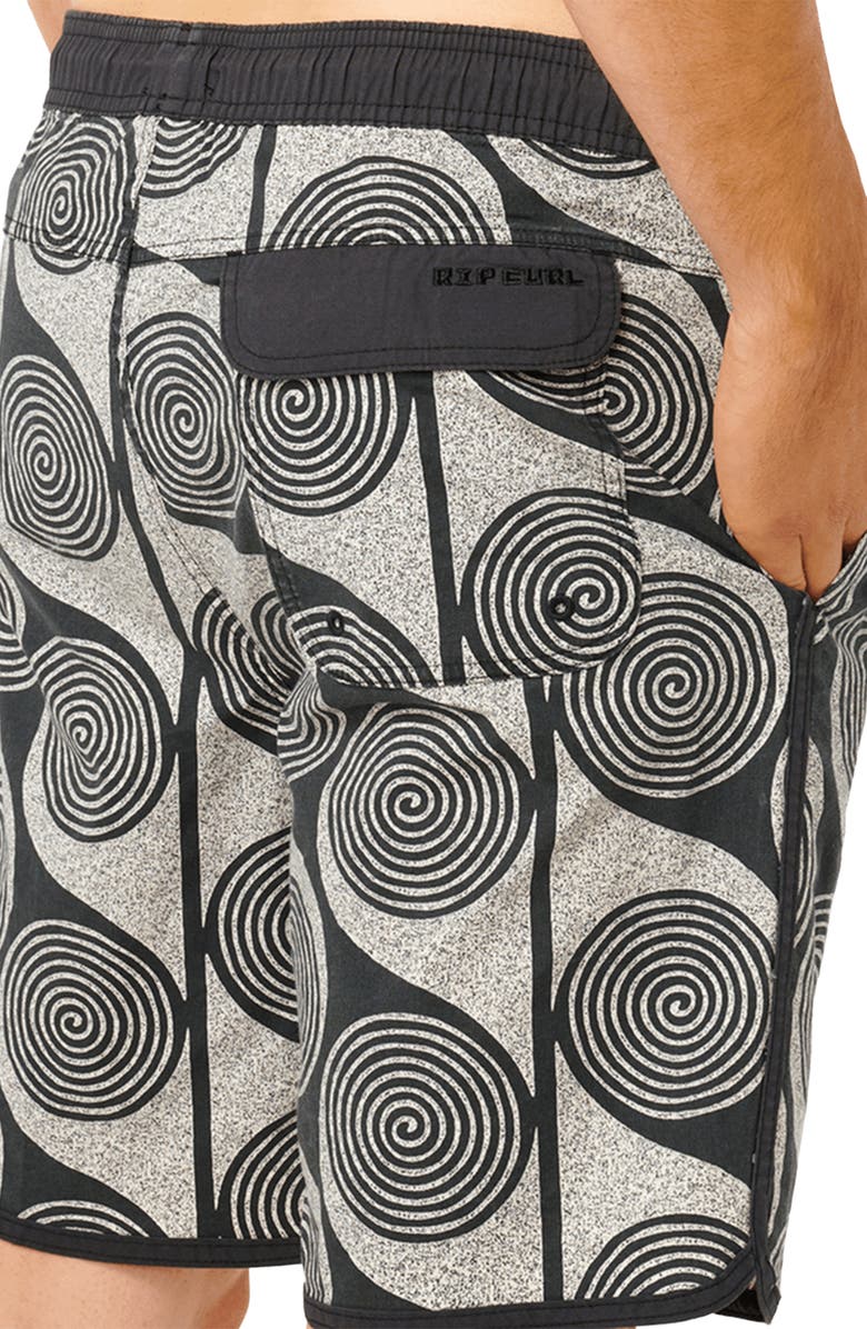 Rip Curl Spiral Volley Swim Trunks, Alternate, color, Washed Black
