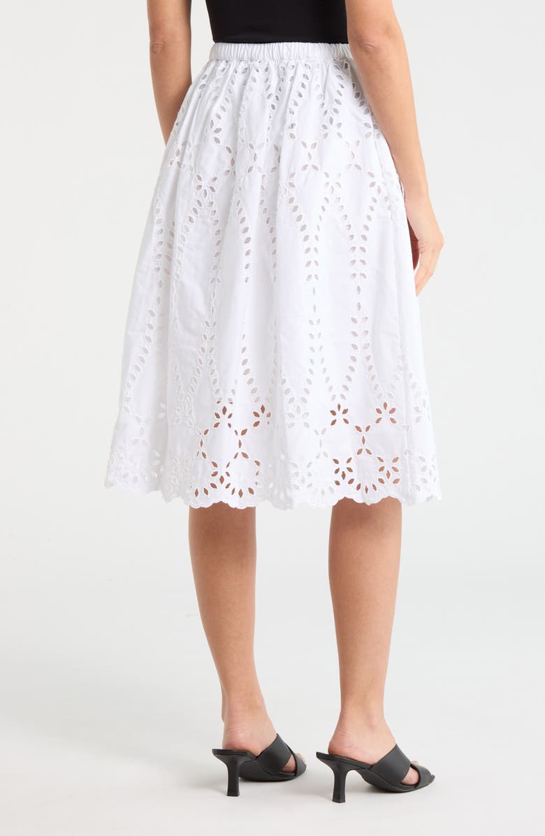 Frank & Eileen Gracie Cotton Eyelet Midi Skirt, Alternate, color, White Eyelet
