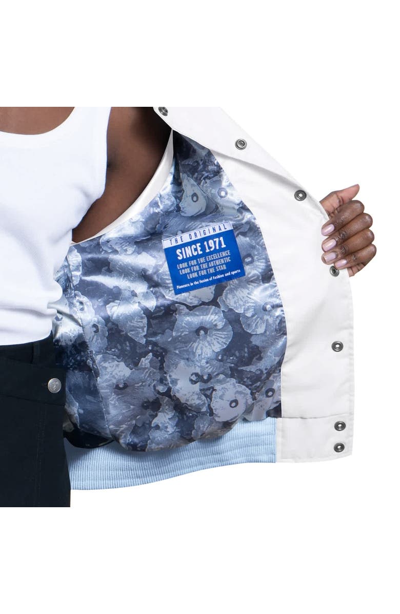 STARTER Women's Starter Light Blue/White New York Yankees Blitz Varsity Raglan Full-Snap Satin Jacket, Alternate, color, Light Blue