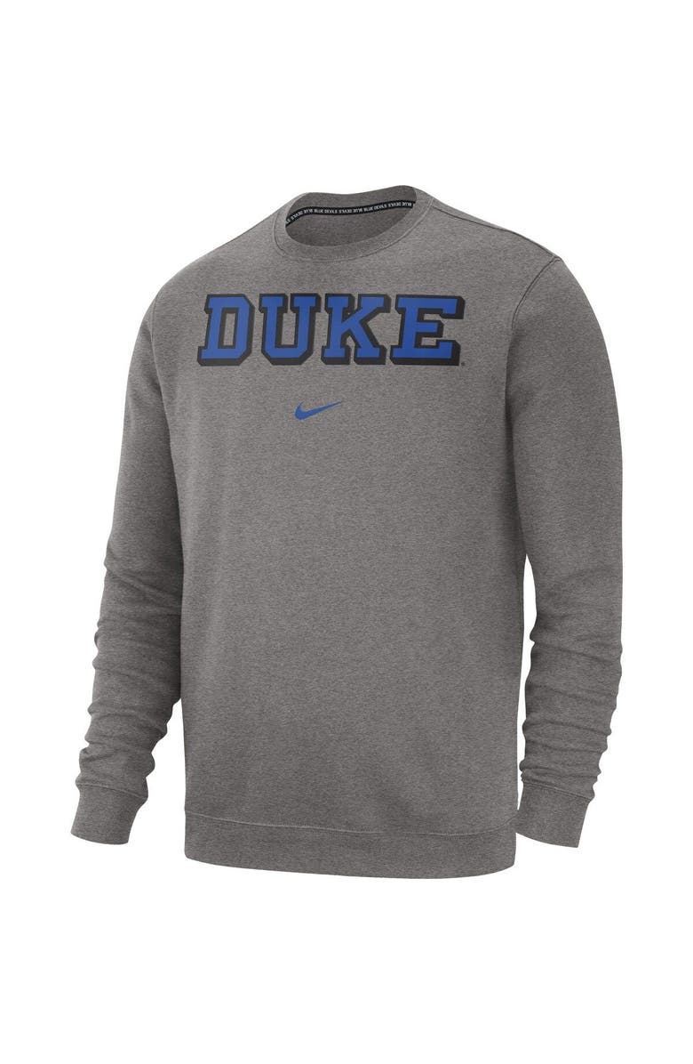 Nike Men's Nike Heather Gray Duke Blue Devils Club Fleece Sweatshirt, Alternate, color, Heather Gray