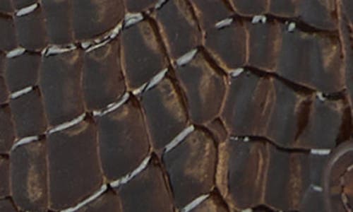Brahmin Croc Embossed Leather Credit Card Wallet In Brown