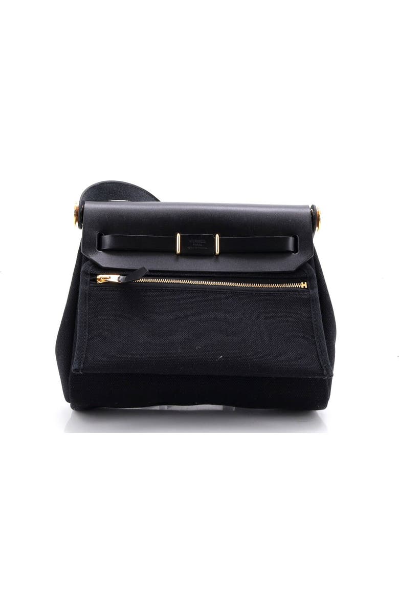 Pre-Owned Hermes Herbag Zip Toile and Leather 20, Alternate, color, Noir